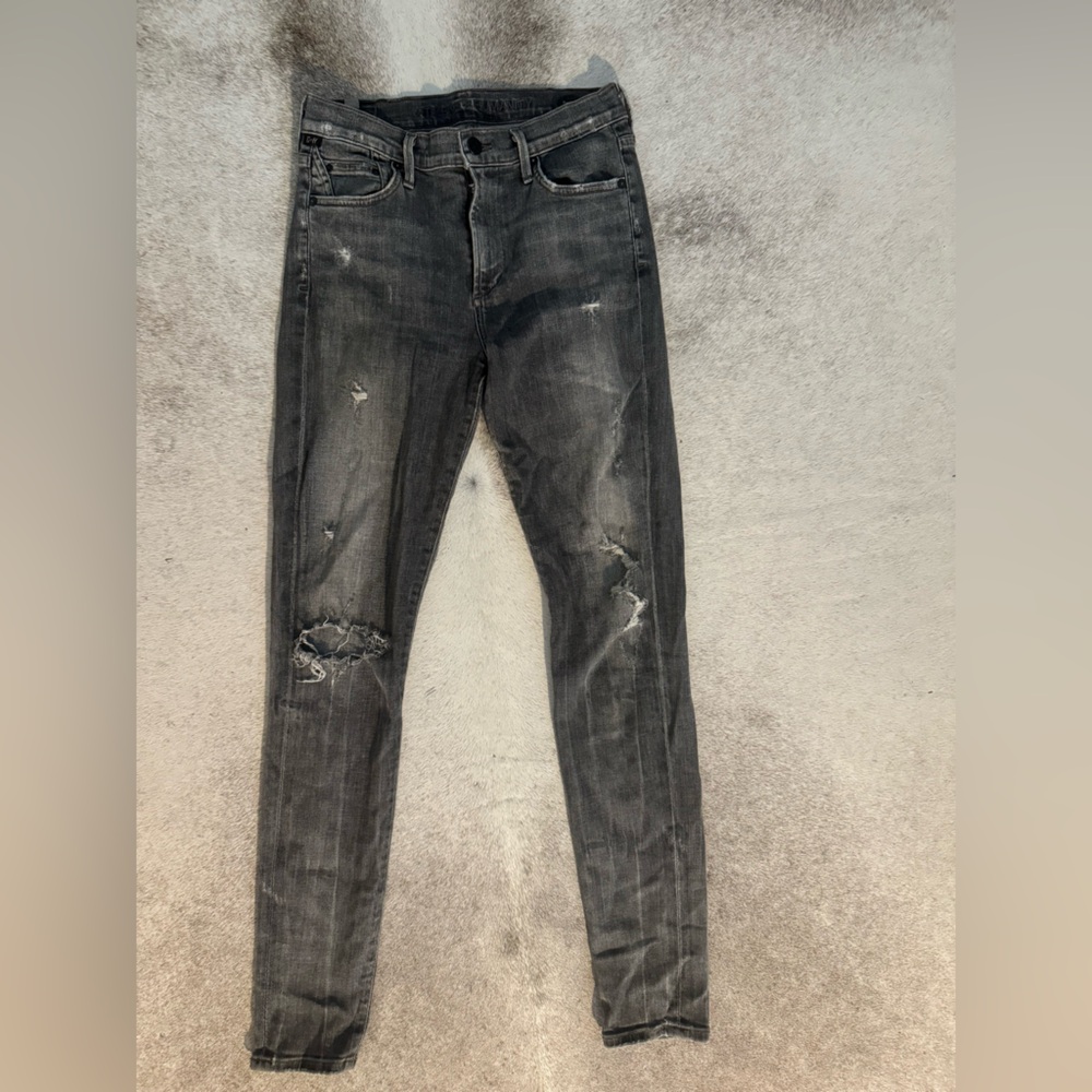 Citizens of Humanity distressed gray wash skinny jean